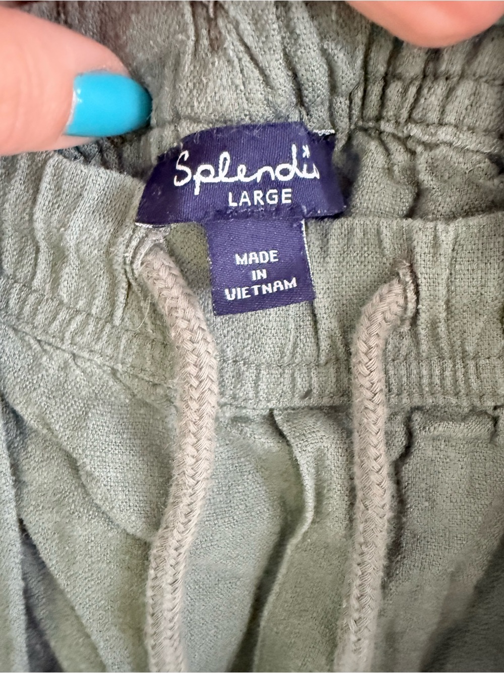 Splendid Olive Green Cropped Drawstring Jumpsuit